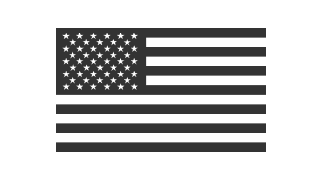 Black and white american flag icon