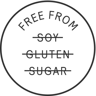 Free from soy, gluten, and sugar