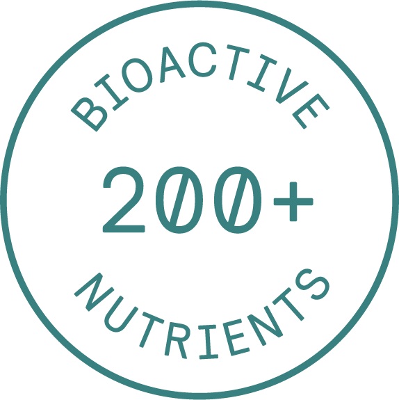 Circle icon that says Bioactive 200+ Nutrients