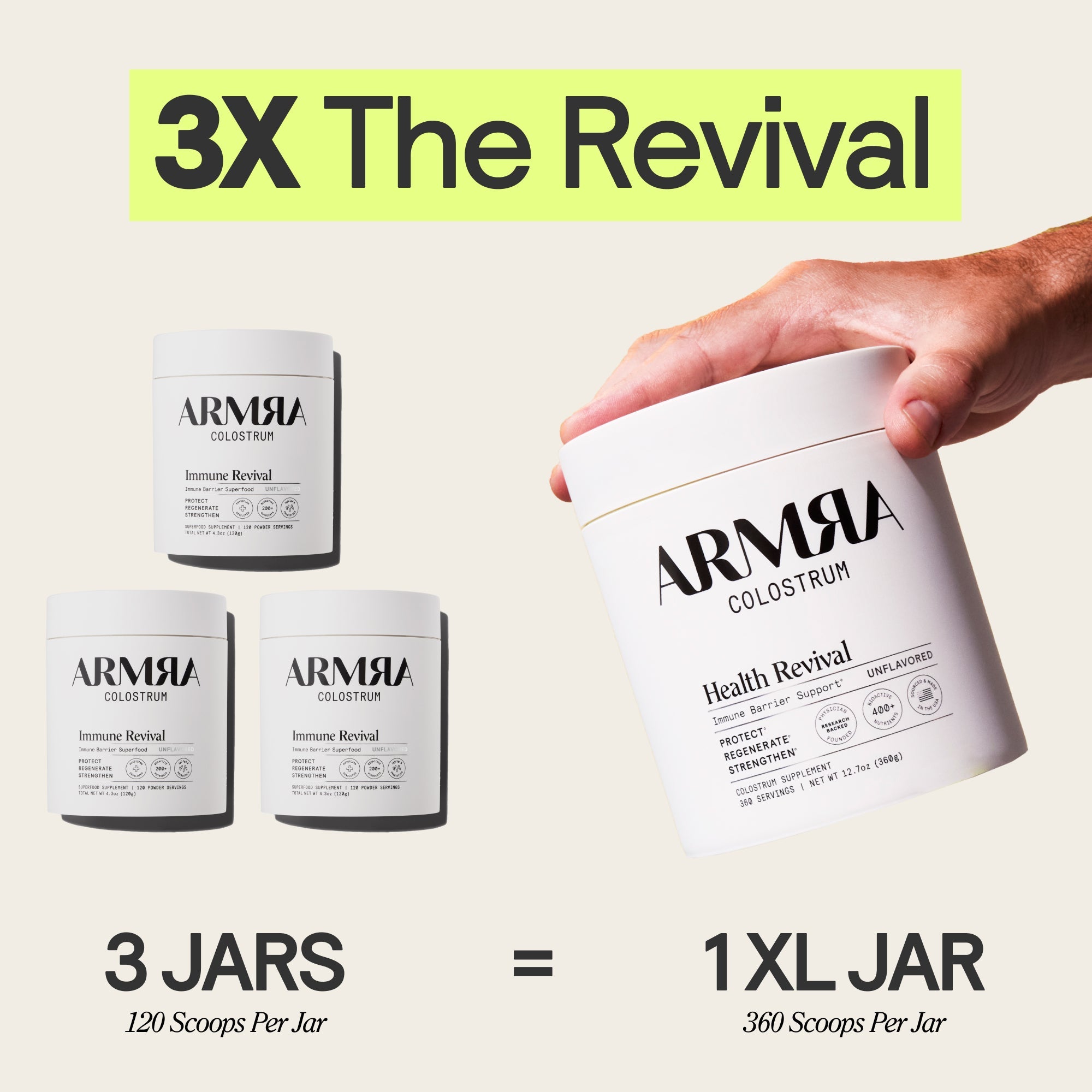 Immune Revival Unflavored Jar - XL - ARMRA