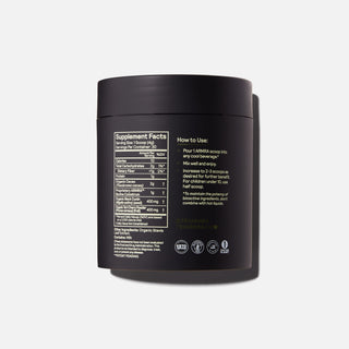 Back of Black Jar Chocolate Jar on white background showing Supplement Facts